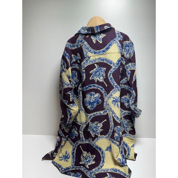 Caribbean 100% Silk Men’s CL Button Up Short Sleeve Shirt Floral Hawaiin - Picture 3 of 13